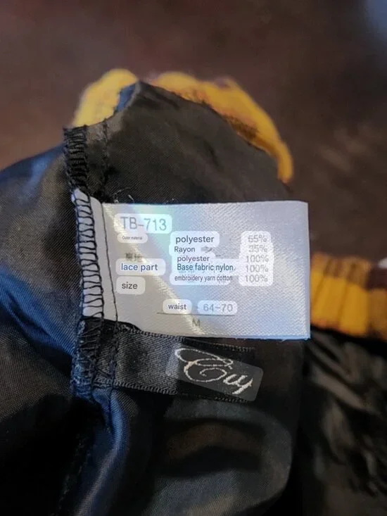 Cupop Japan Yellow Brown Plaid Lace Trim Pleated Mini Skirt Skort sz M - Picture 10 of 11